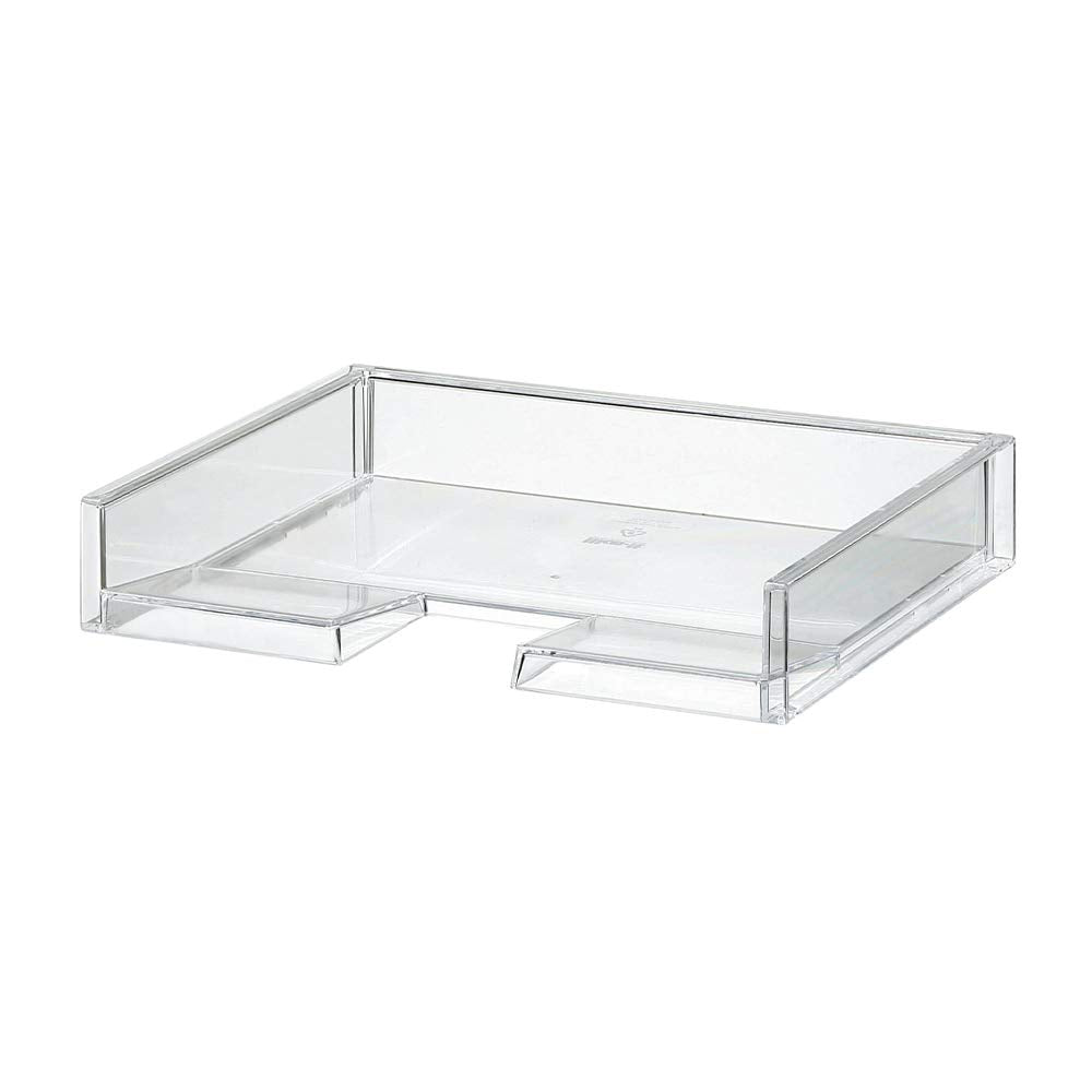 Landscape clear stackable file tray, 13.27" x 10.16" x 2.44"