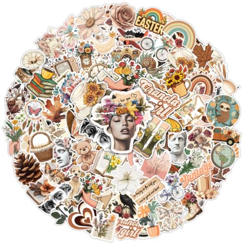 100 Vintage Aesthetic Stickers for Journaling and Decor