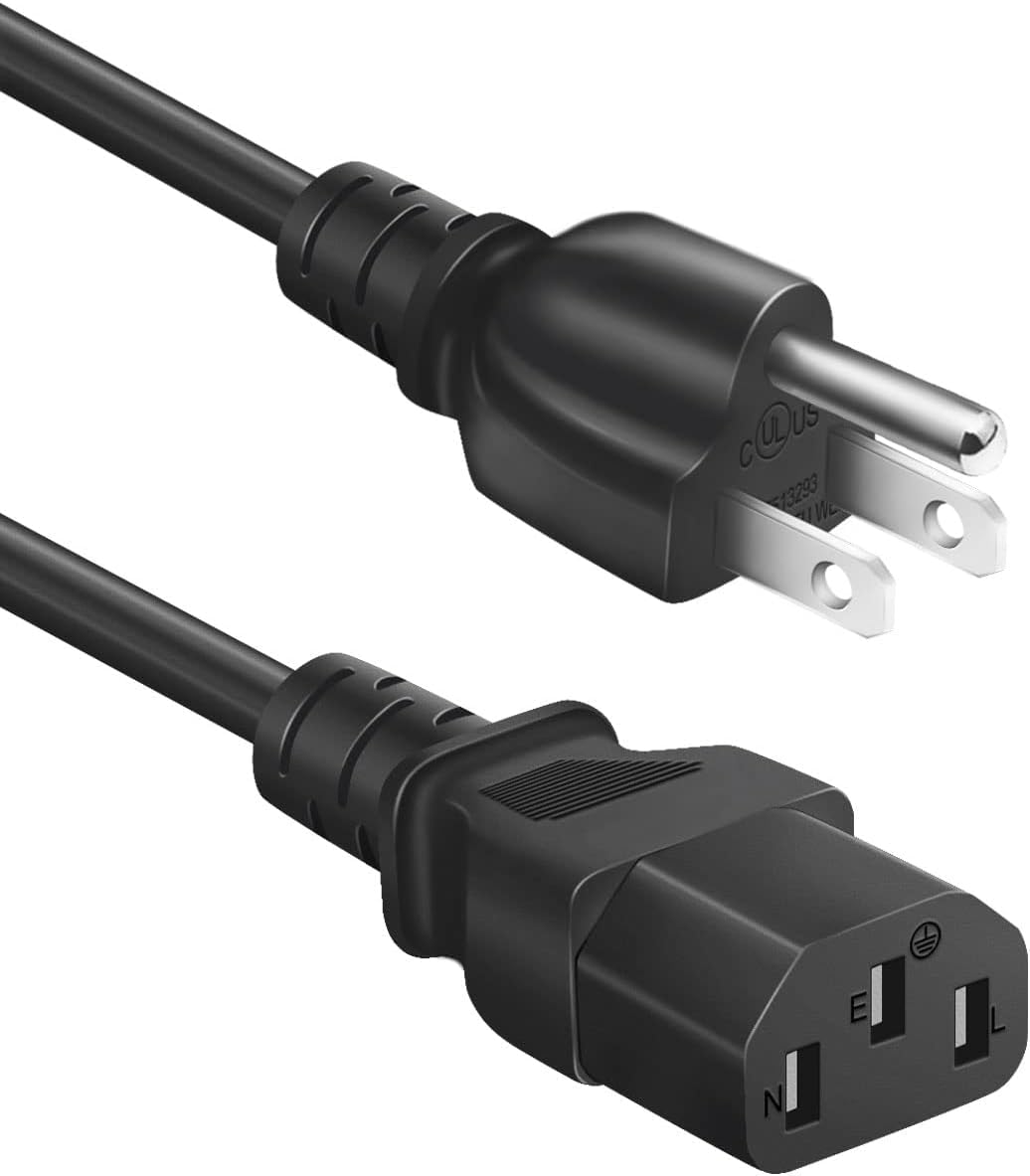 3-Prong AC Power Cable, 3 Feet, Black