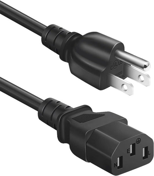 3-Prong AC Power Cable, 3 Feet, Black