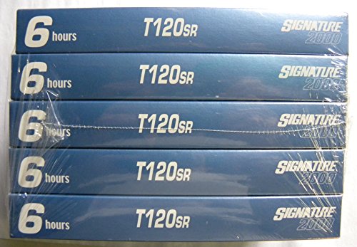 5 Pack T120sr Video Cassettes Signature 2000