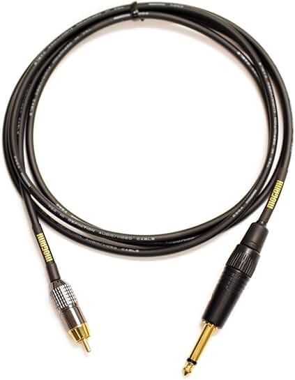 12-foot unbalanced audio cable with 1/4" TS to RCA connectors