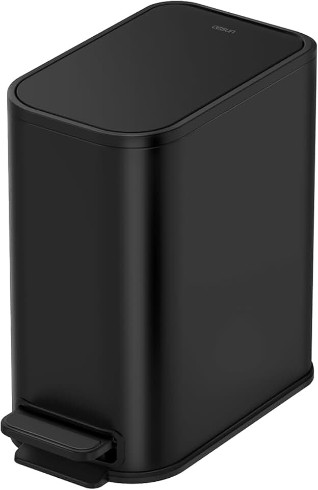Small Bathroom Trash Can with Lid and Pedal