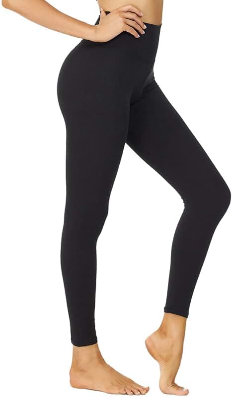 Black high-waisted compression leggings for women