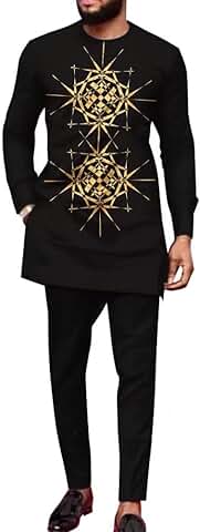 Traditional African Men's Dashiki Suit Set
