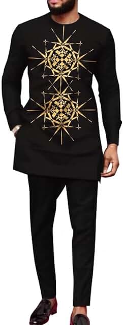 Traditional African Men's Dashiki Suit Set