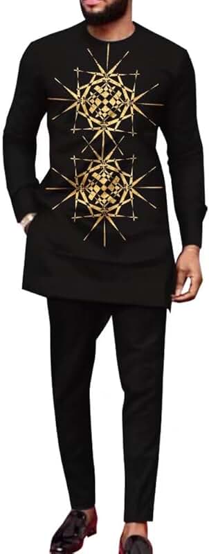 Traditional African Men's Dashiki Suit Set