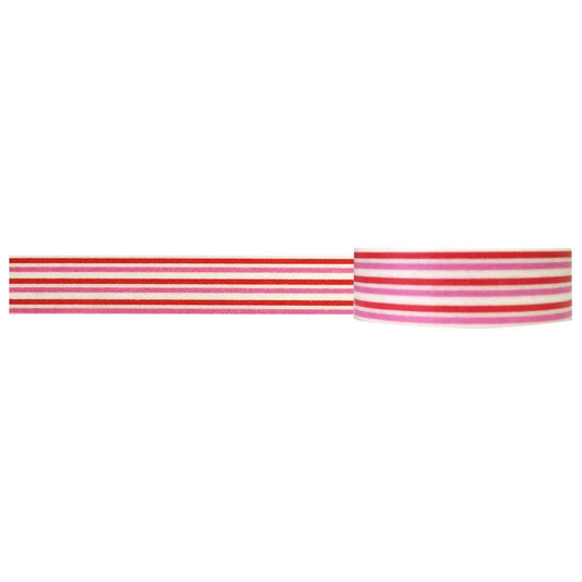 Colorful Red and Pink Stripe Washi Tape