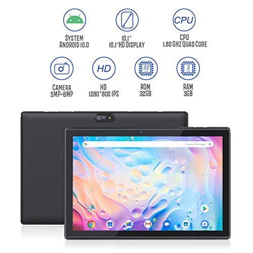 10 Inch Tablet with Case Included, Android Tablet 3GB RAM 32GB ROM 512GB Expanded Touchscreen Tablet Computer WiFi Tablet 10.1 inch (Black)