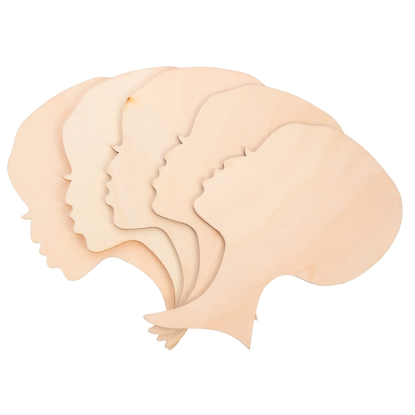 10pcs Wooden African Woman Head Cutouts