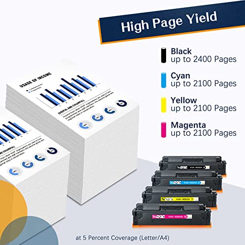 (with CHIP) Compatible Toner Cartridge Replacement for HP 414A W2020A 414X W2020X HP Color Pro MFP M479fdw M454dw M479fdn M454dn M454 M479 Toner Printer (Black Cyan Yellow Magenta,4-Pack)