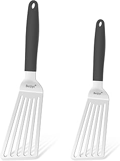 2-Pack Stainless Steel Fish Spatulas with Silicone Handles