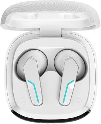 Wireless Bluetooth Earbuds with Mic, Comfortable, White