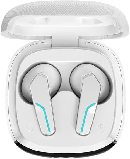 Wireless Bluetooth Earbuds with Mic, Comfortable, White