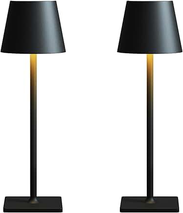 Rechargeable Waterproof Cordless Table Lamp, 2 Pack