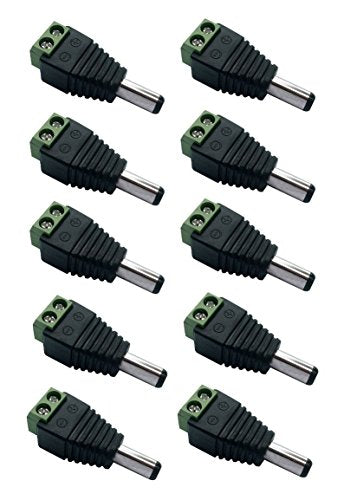 10 Male 12v DC Power Jack Adapter Connector for Led Strip CCTV Camera