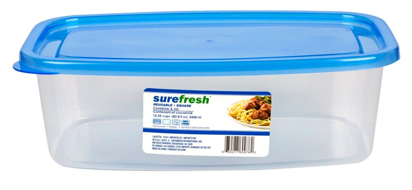 Sure Fresh Plastic Storage Containers, 10.35-cup Capacity (Pack of 24)