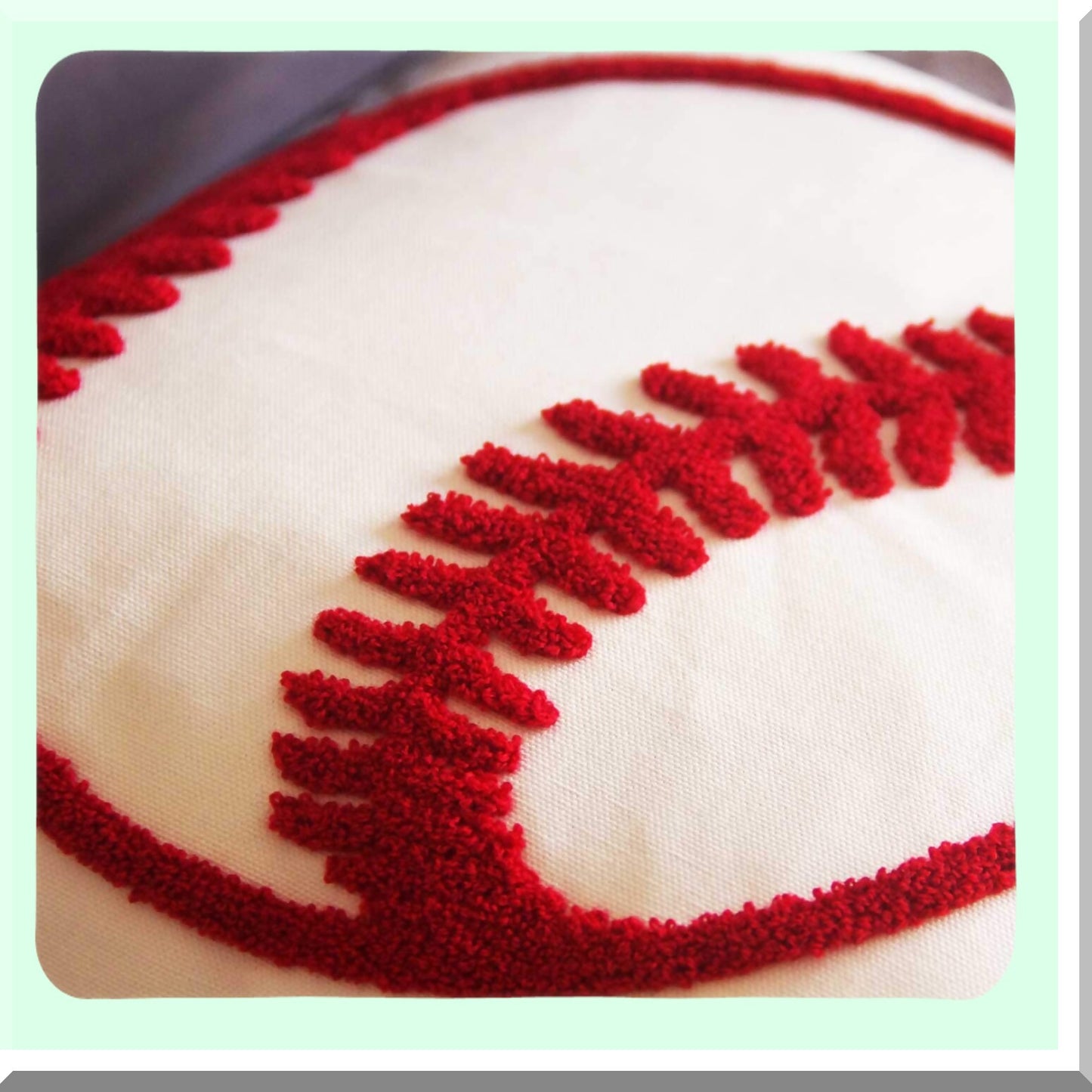 Home Run Embroidered Baseball Square Pillow Cover - 18 Inch Decorative Canvas Throw Pillow Cover