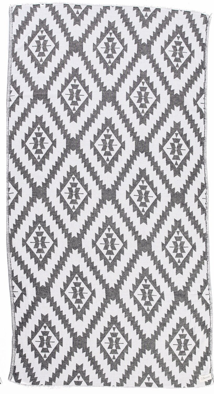 100% Cotton Dual Layer Turkish Towel 37x70 Inches Black