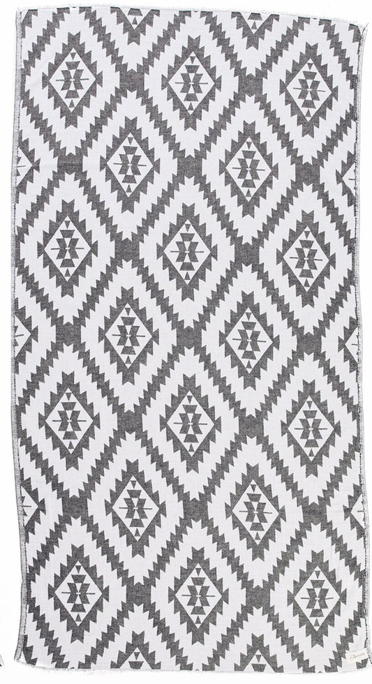 100% Cotton Dual Layer Turkish Towel 37x70 Inches Black