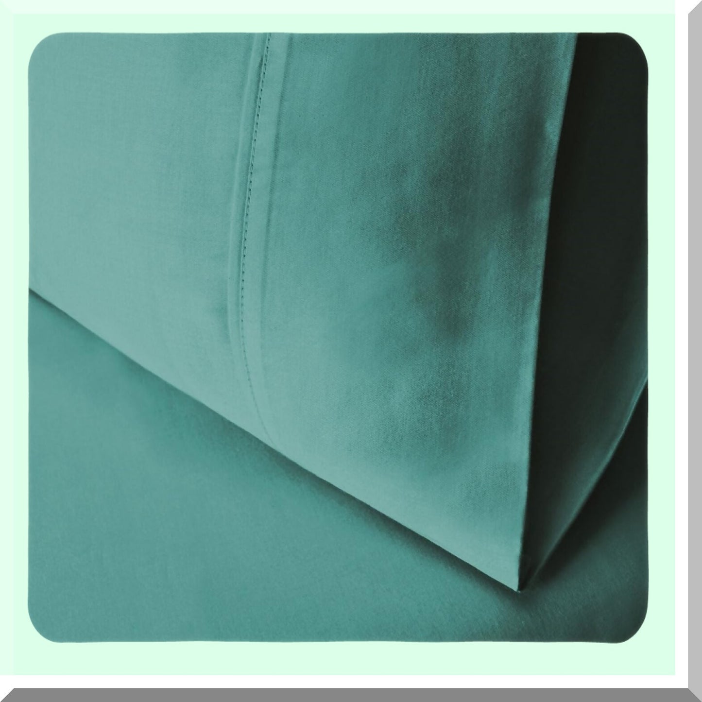 Luxury Teal Cotton Pillowcase Set - 300 Thread Count, Standard Size - Soft & Breathable Bedding for a Restful Sleep - Hypoallergenic & Durable Fabric