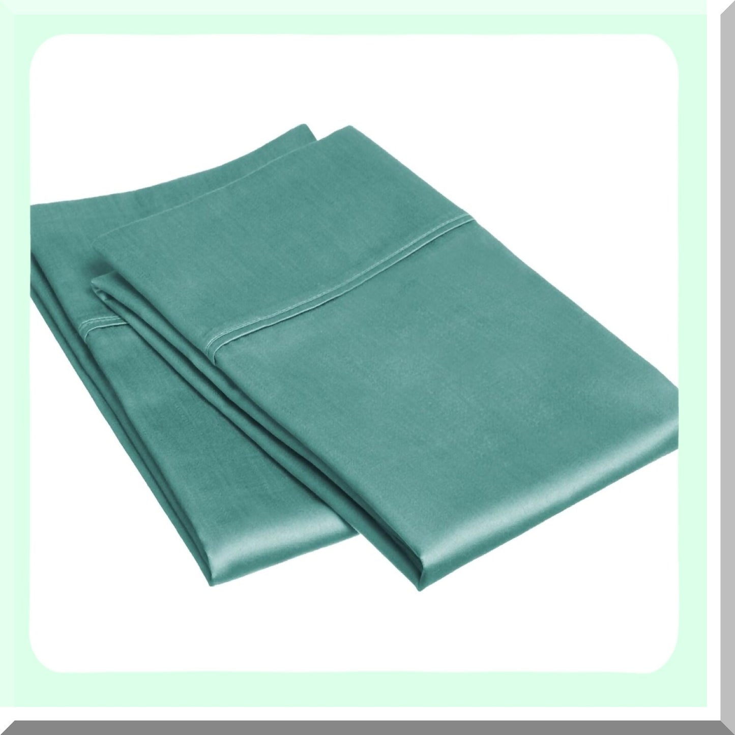 Luxury Teal Cotton Pillowcase Set - 300 Thread Count, Standard Size - Soft & Breathable Bedding for a Restful Sleep - Hypoallergenic & Durable Fabric