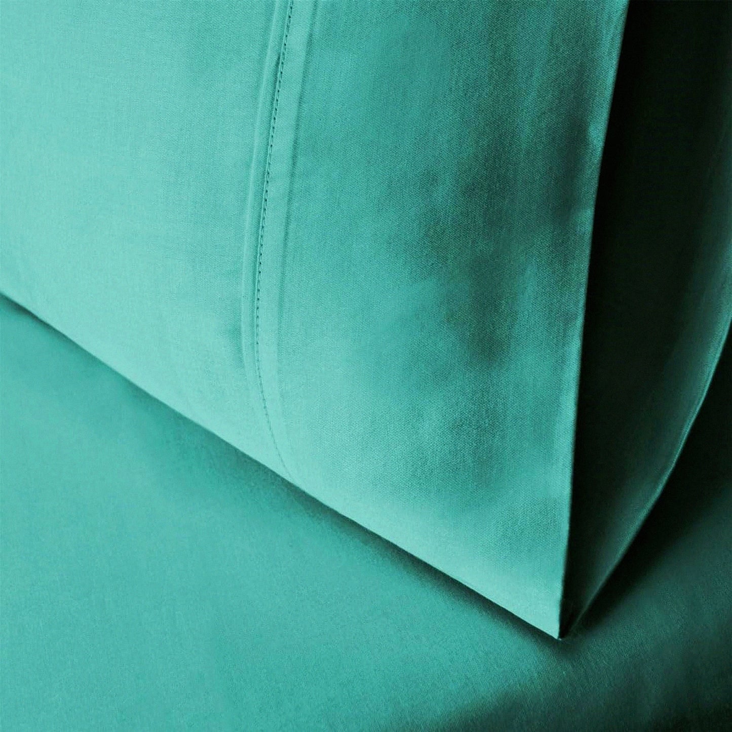 Luxury Teal Cotton Pillowcase Set - 300 Thread Count, Standard Size - Soft & Breathable Bedding for a Restful Sleep - Hypoallergenic & Durable Fabric