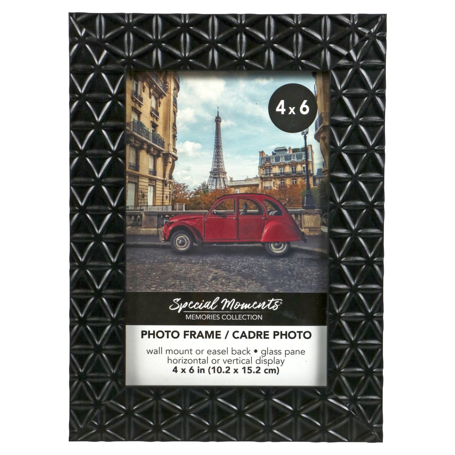 Black Crisscross Embossed Picture Frames, 4x6 in. (Pack 15)