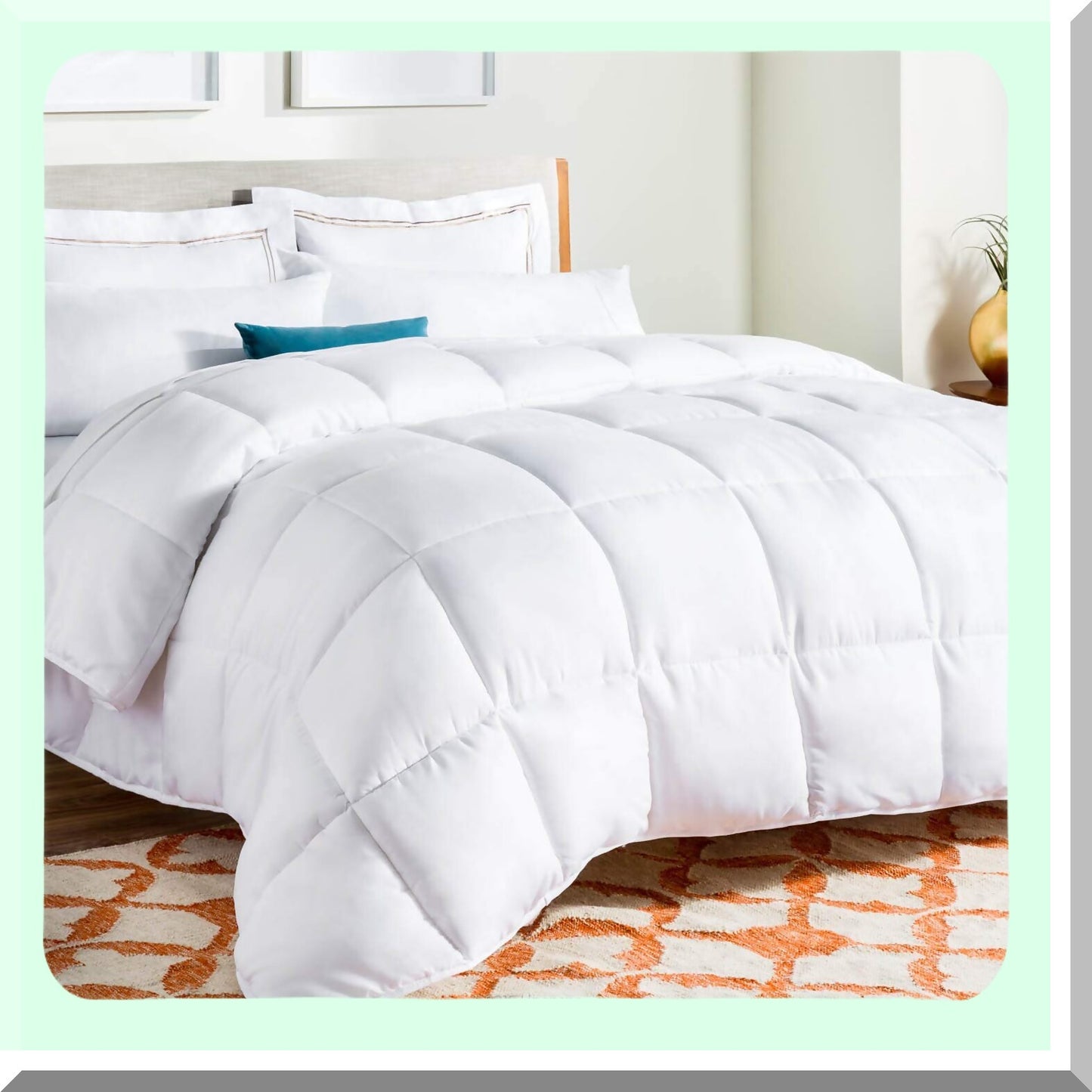 All-Season White Down Alternative Comforter - Box Stitched Duvet Insert for Kids, Teens, and Adults - Cozy Bedding for Year-Round Comfort