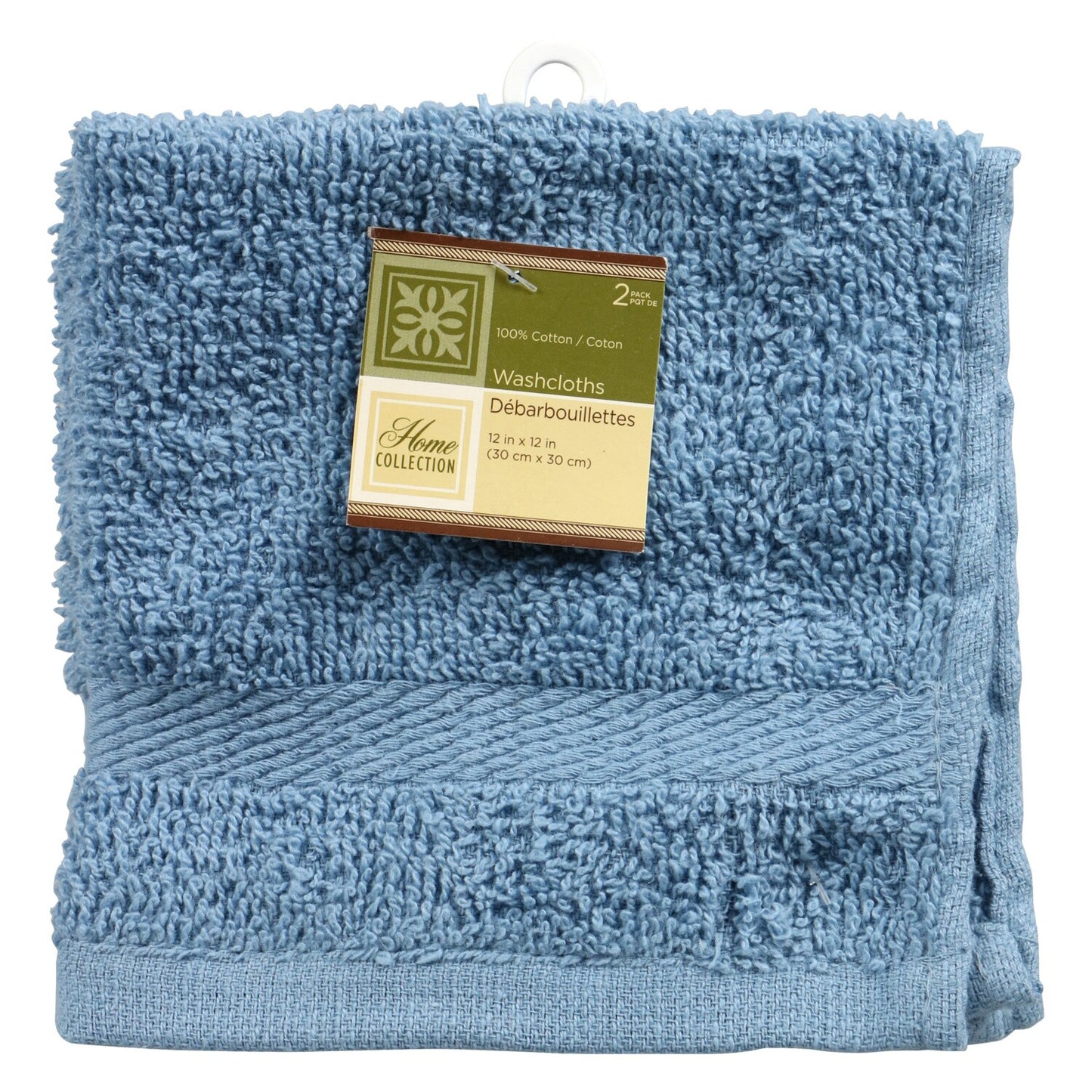 Home Collection Light Blue Cotton Washcloths, 2-ct. Packs (Pack of 24)