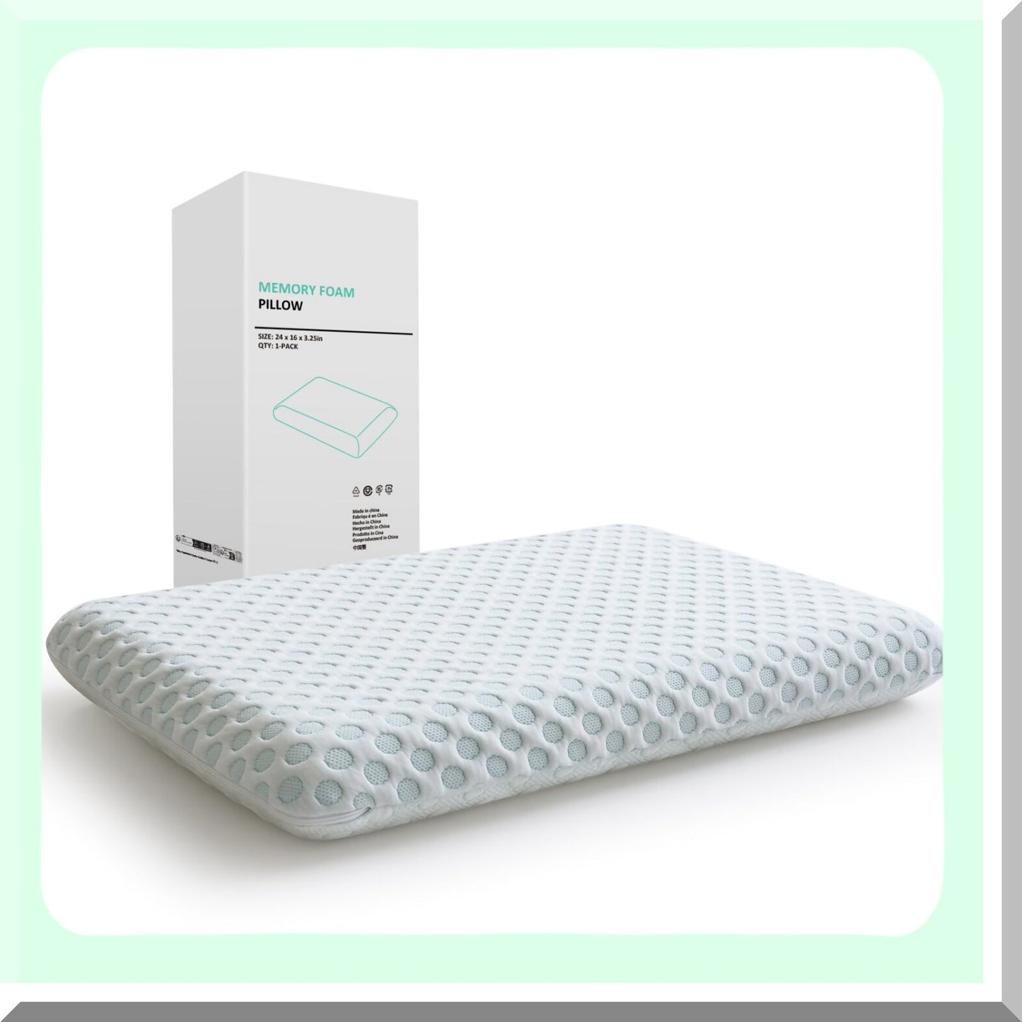 SlimSleep Gel Memory Foam Pillow - Ultra Thin 3.25" Stomach Sleeper Pillow for Side & Back Sleepers - Two-Sided CertiPUR-US Standard - Cooling Support