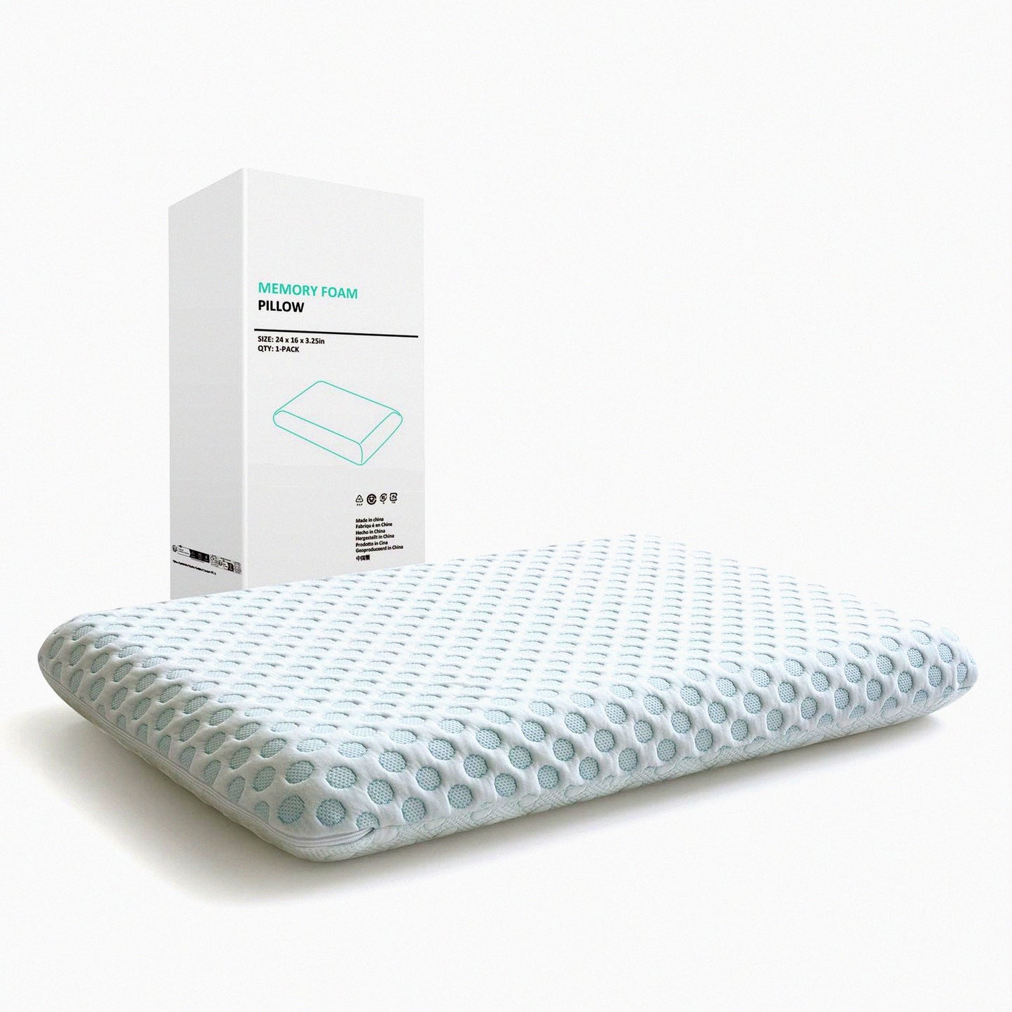 SlimSleep Gel Memory Foam Pillow - Ultra Thin 3.25" Stomach Sleeper Pillow for Side & Back Sleepers - Two-Sided CertiPUR-US Standard - Cooling Support