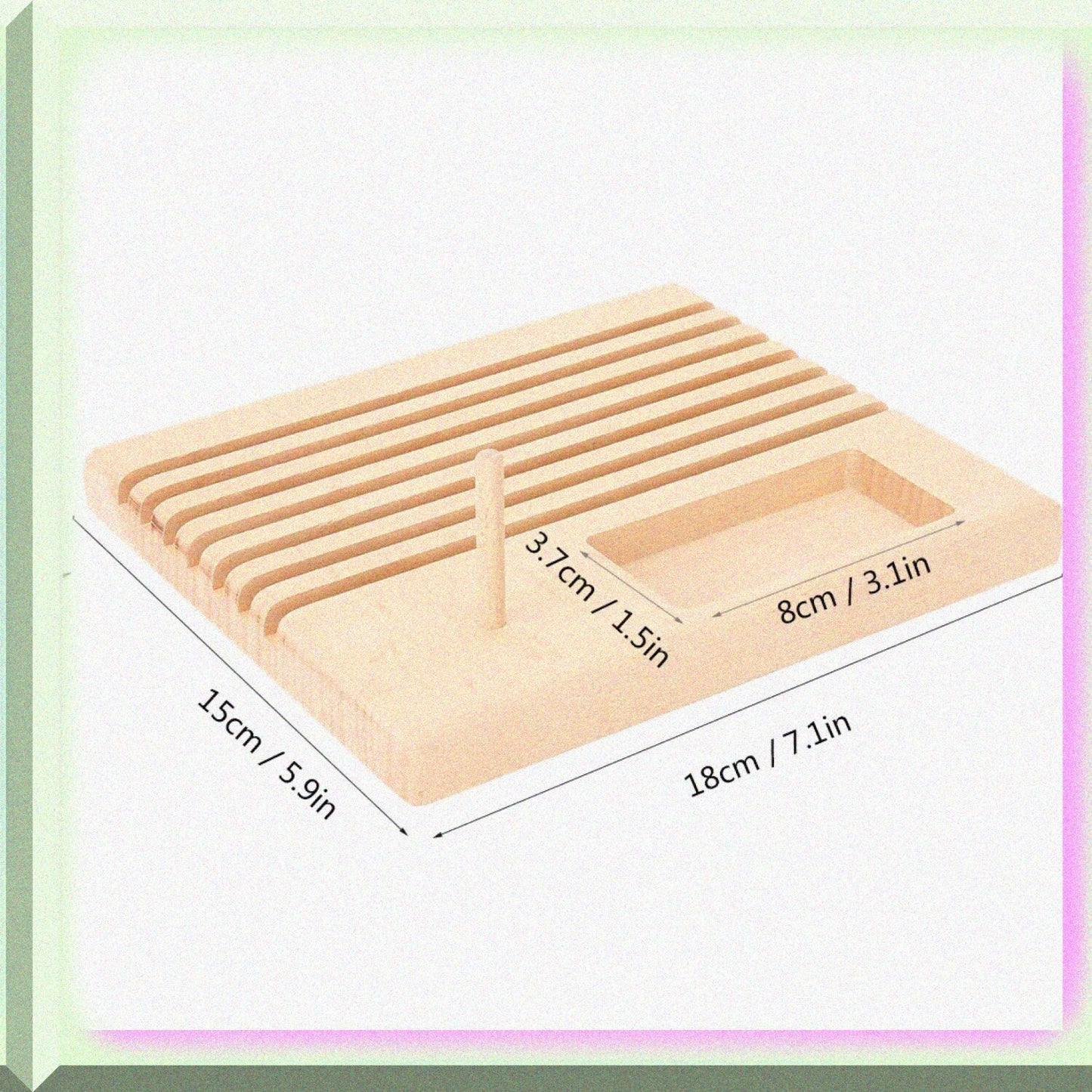 Wooden Quilting Ruler Rack Beech 18x15x2 cm
