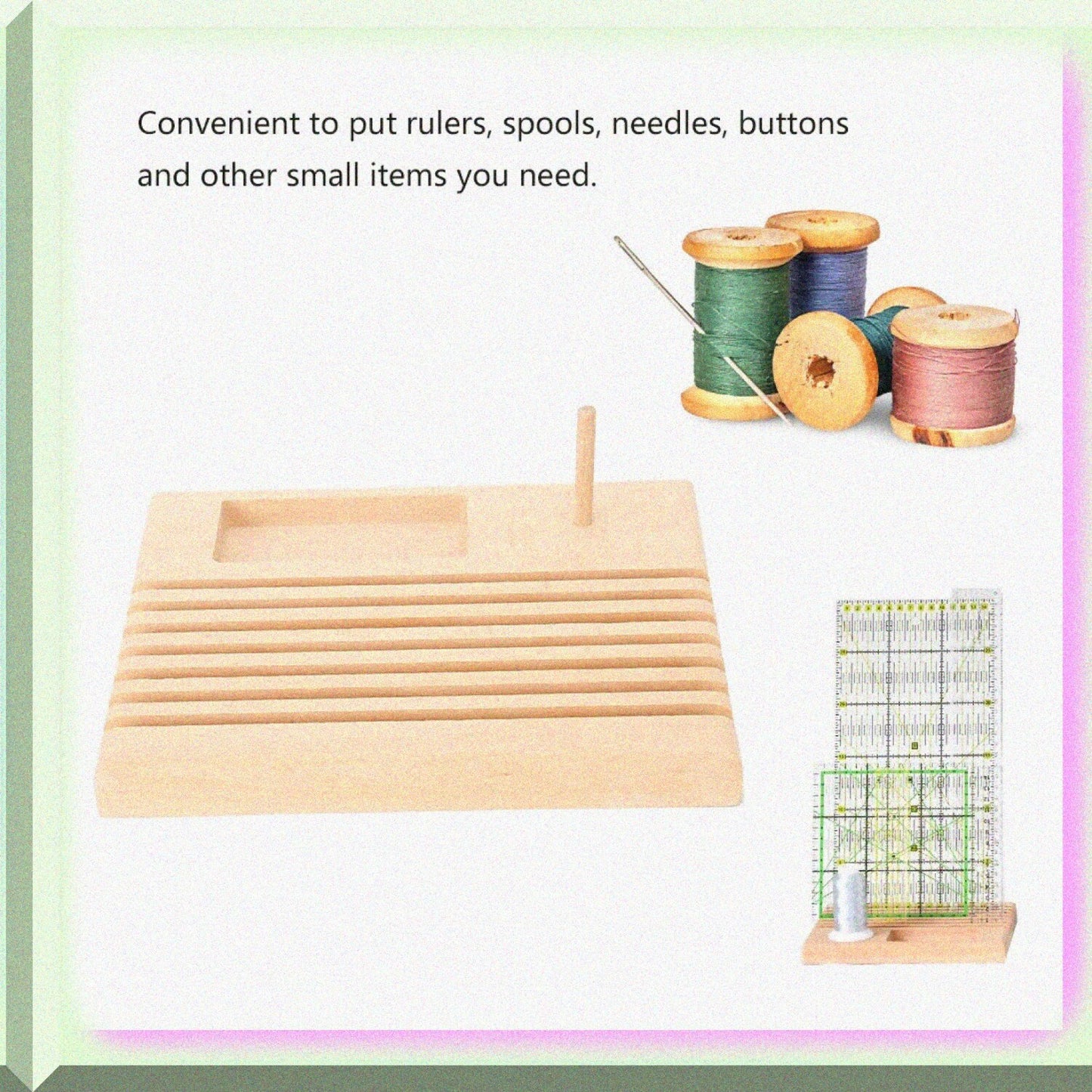 Wooden Quilting Ruler Rack Beech 18x15x2 cm