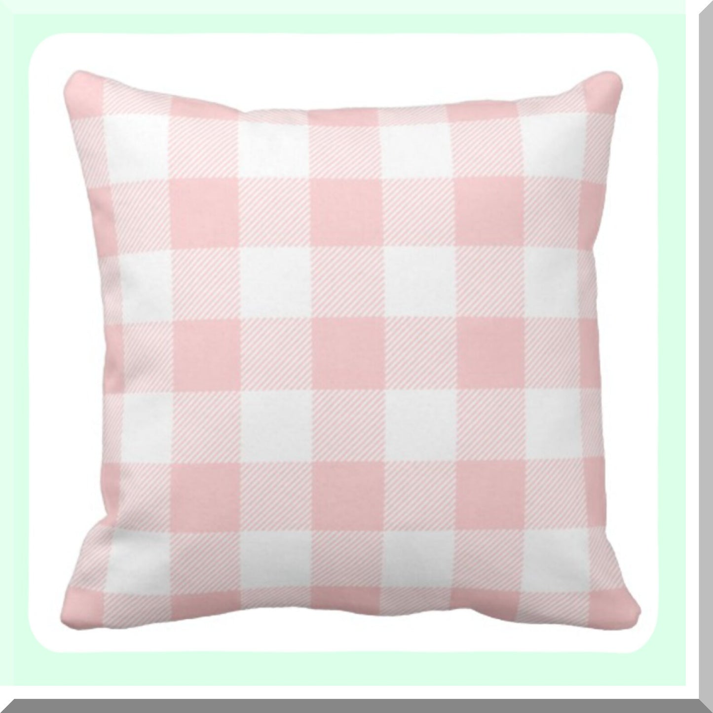 Pink Buffalo Check Plaid Chic Pillowcase - Modern Decorative Home Decor Square 20x20 Inch Cover for Cute Preppy Style Décor