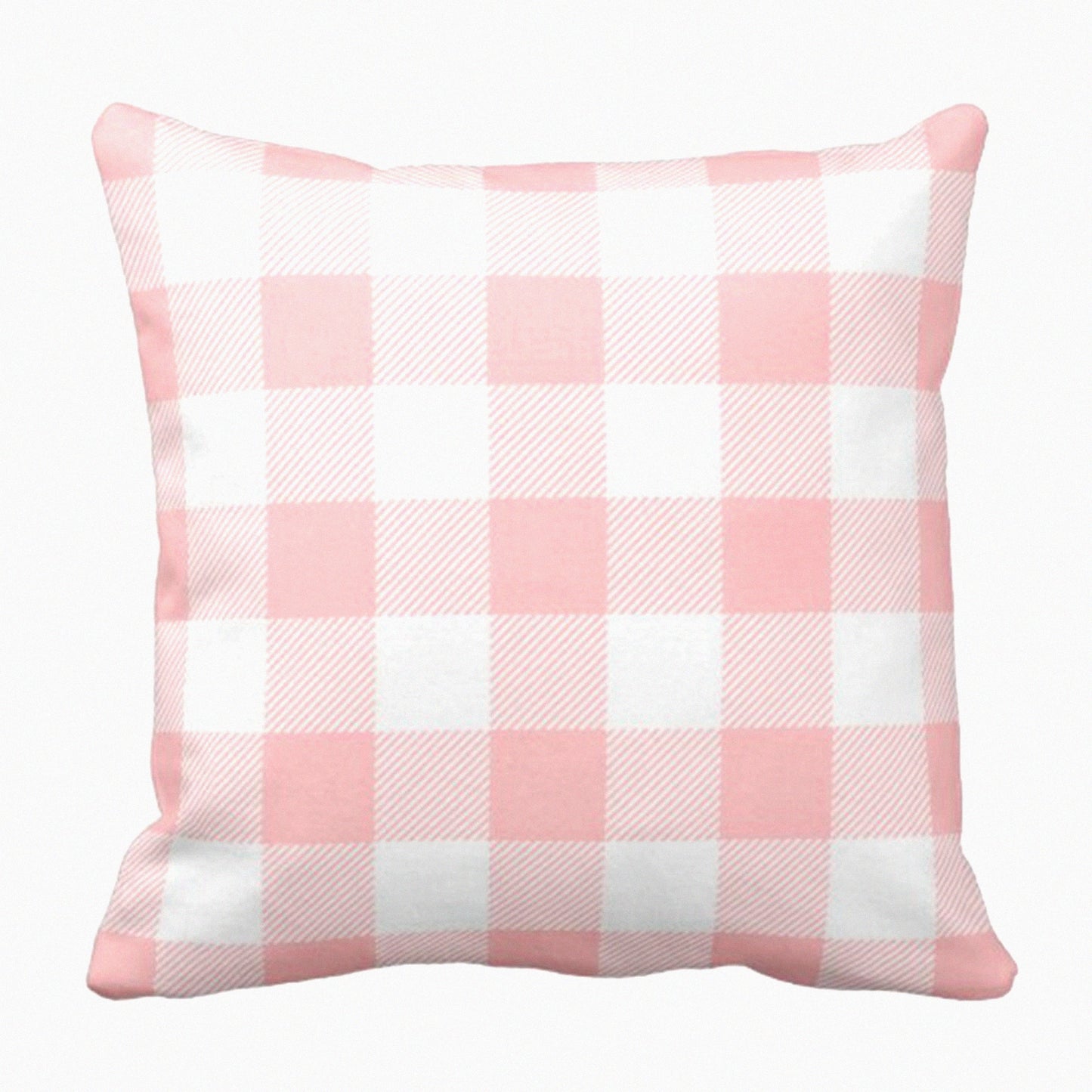 Pink Buffalo Check Plaid Chic Pillowcase - Modern Decorative Home Decor Square 20x20 Inch Cover for Cute Preppy Style Décor