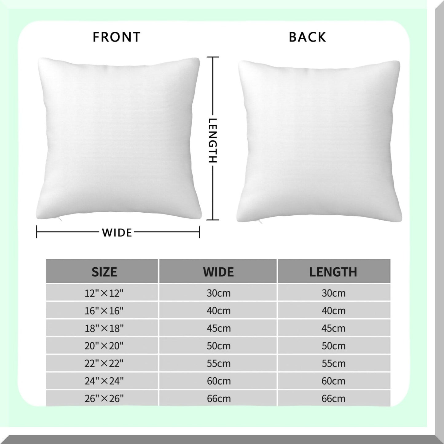 Personalized Photo Pillowcase - Custom Square Cushion Cover for Sofa, Couch, Bed - Farmhouse Decor - White - 12"x12" - Customized Image Name Text