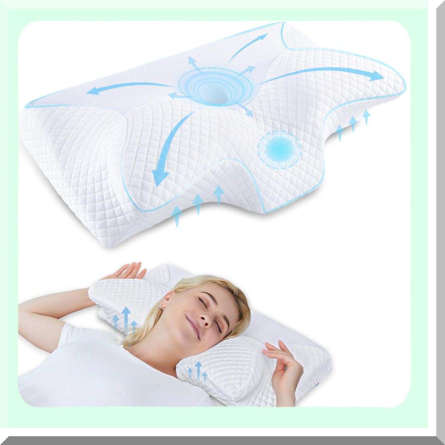 OrthoRelax Memory Foam Neck Pillow - Pain Relief Contour Pillow for Side, Back, Stomach Sleepers - Orthopedic Support for Neck & Spine Alignment