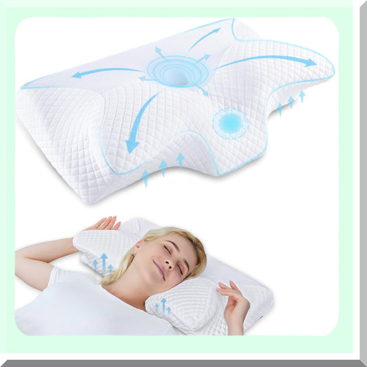OrthoRelax Memory Foam Neck Pillow for Sleepers