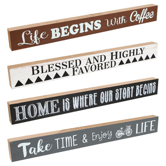 MDF Long Plaques with Sentiments, 18x2x1 in. (Pack of 18)