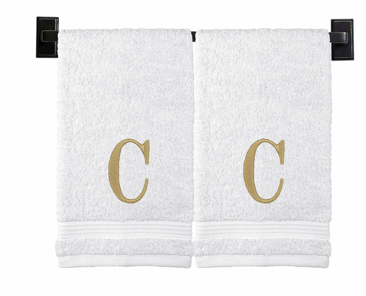 Set of 2 Monogrammed Turkish Cotton Hand Towels