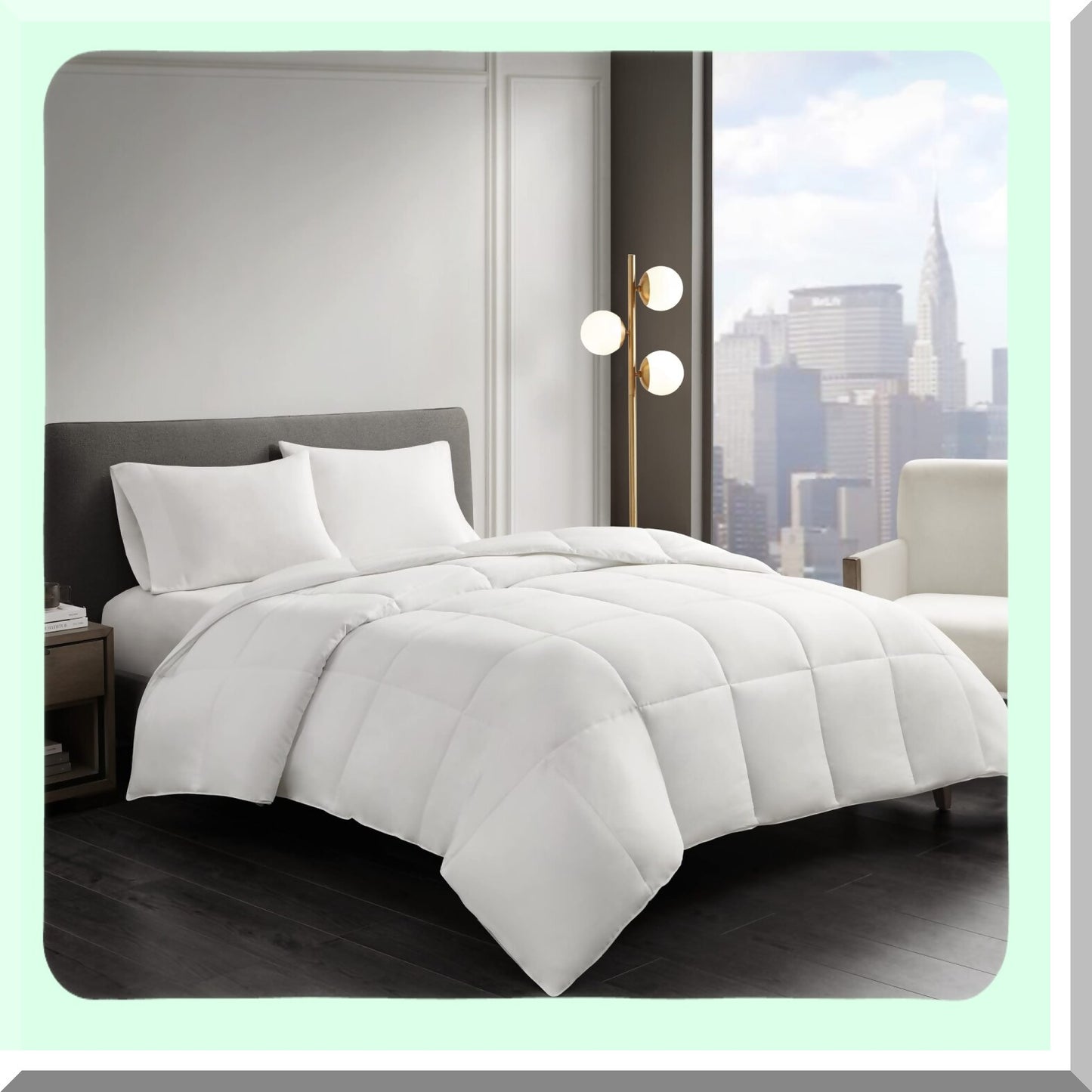 UltiDry Twin Comforter - Thinsulate Fibers, 3M Scotchgard, Moisture Wicking, Down Alternative, 300TC Cotton Sateen Cover - Year Round Warmth