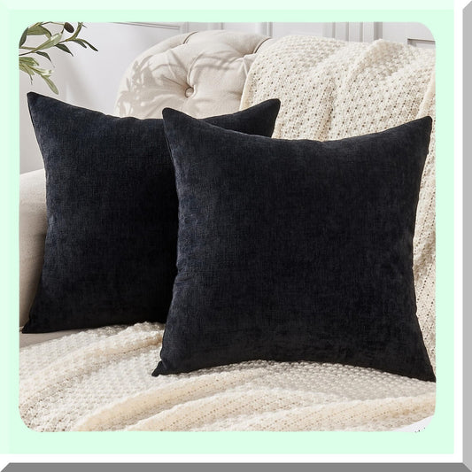 Chenille Farmhouse Pillow Covers 22x22 Inch Set