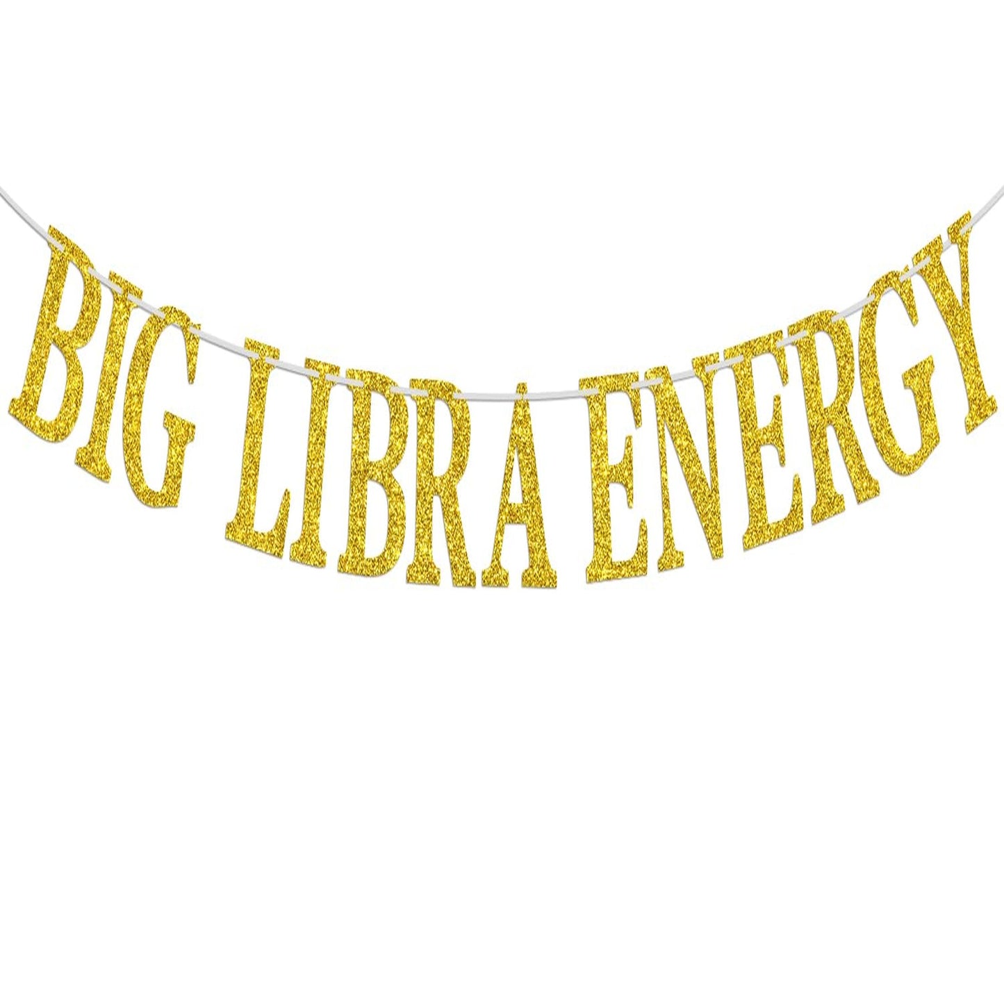Libra Zodiac Gold Glitter Birthday Banner - Astrology Horoscope Constellation Party Decorations - Libra Season Celebration Supplies