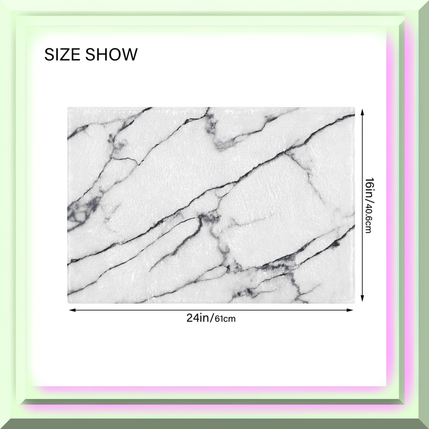 White Marble Texture U Shape Bath Mat Set