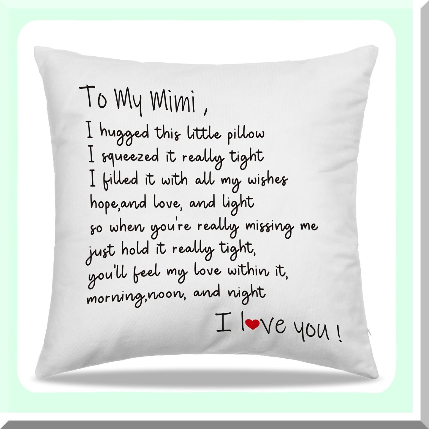 Mimi Birthday Gifts Throw Pillow Covers - Best Grandson Granddaughter Living Room Sofa Decor - 18x18 in Pillow Case - My Mimi Gifts