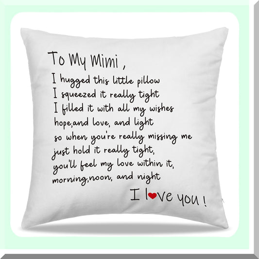 Mimi Birthday Gifts Throw Pillow Cover 18x18
