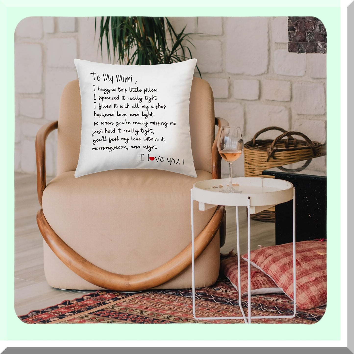 Mimi Birthday Gifts Throw Pillow Covers - Best Grandson Granddaughter Living Room Sofa Decor - 18x18 in Pillow Case - My Mimi Gifts