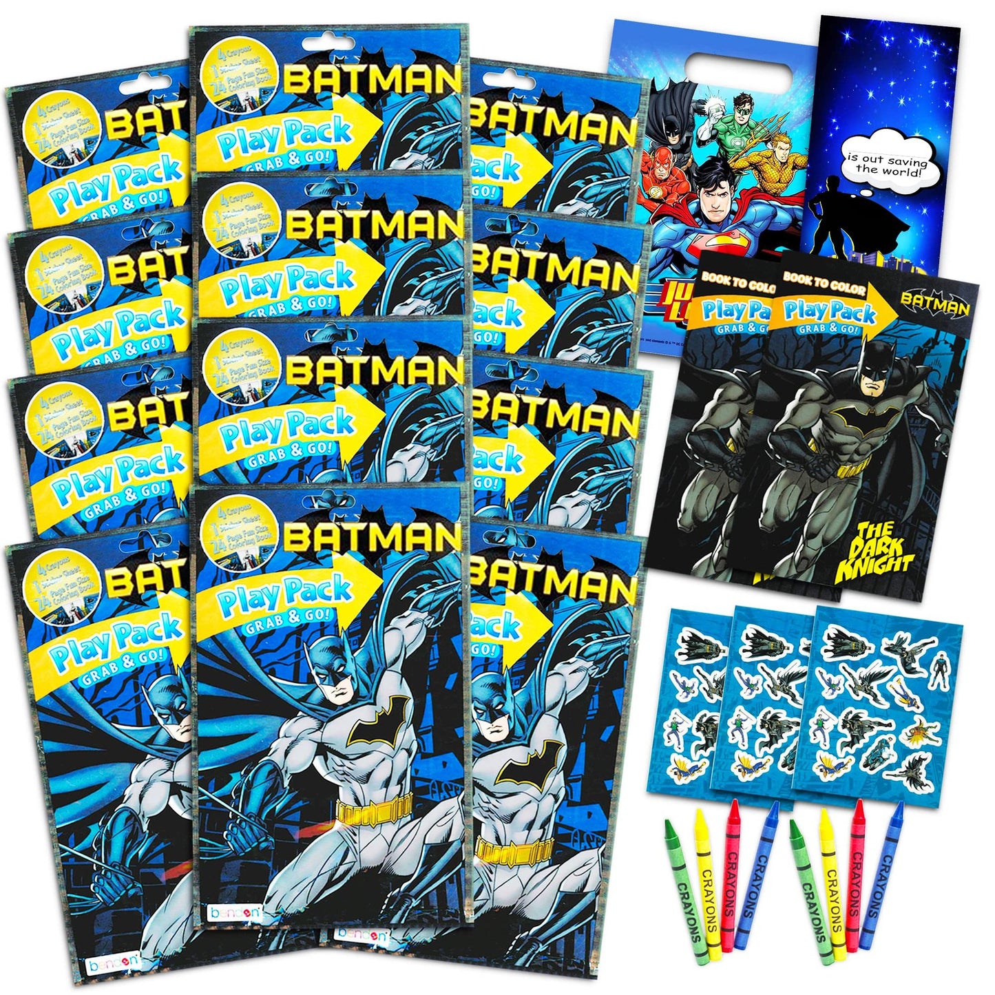 Party Favors Pack with Coloring Books, Stickers, and Loot Bags