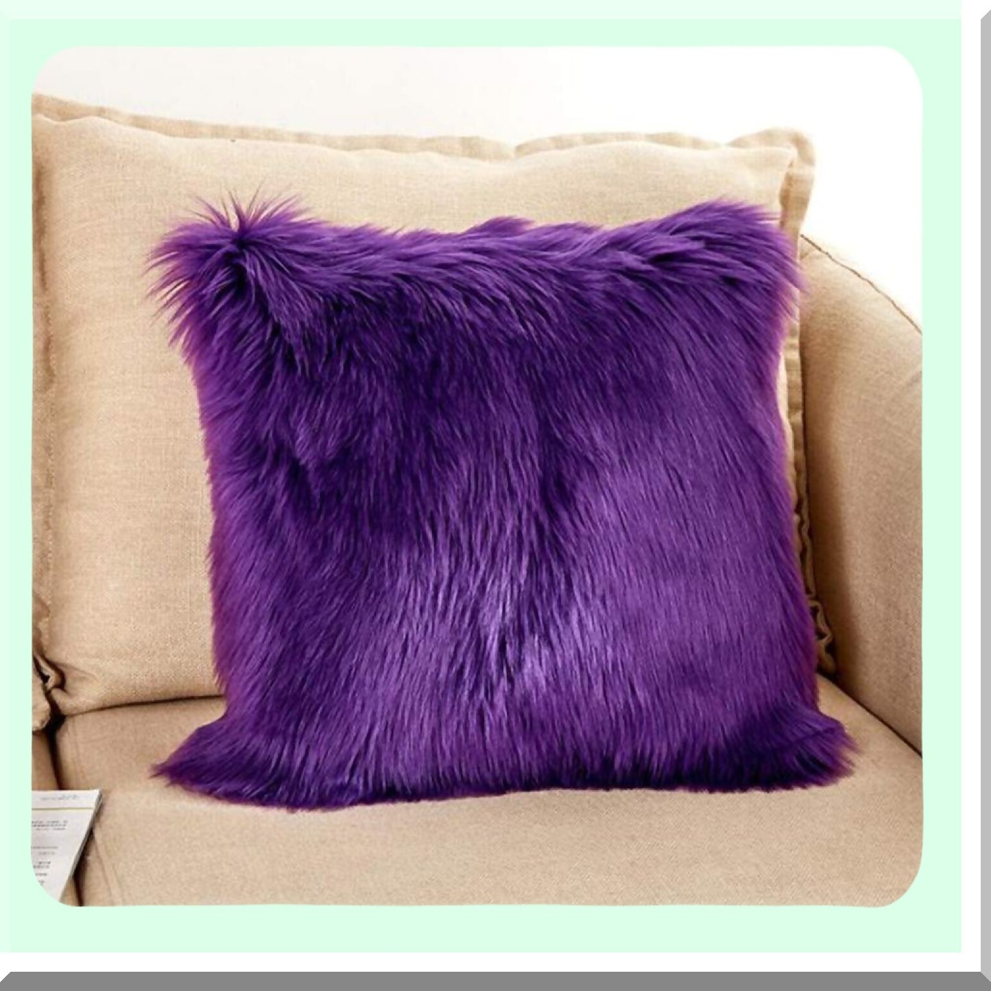 PlushLux Long Throw Pillow Cover - Super Soft Cushion Case for Home, Sofa, Bed, Car - Deluxe Decorative 18x18 Inch - Purple Luxe Décor